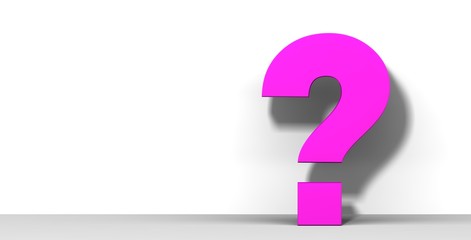 question mark pink 3d rendering interrogation point ask sign punctuation mark
