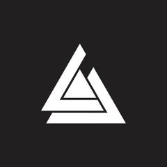 abstract letter la geometric triangle logo