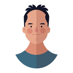 young man face cartoon