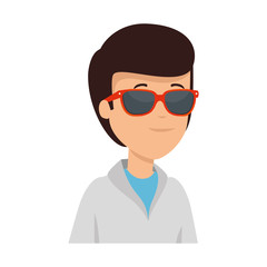 young man with sunglasses character