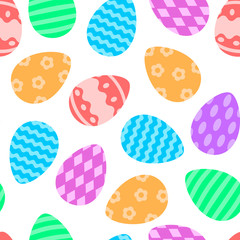 Easter eggs seamless pattern. Vector illustration
