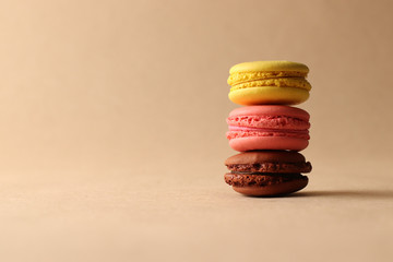 Fototapeta na wymiar Assorted colored macaroon. Holidays and celebrations concept.