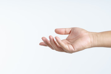 Hand with giving or sharing gesture