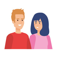 Fototapeta premium young couple avatars characters