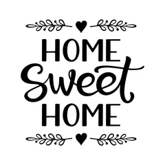 Wall murals Positive Typography Hand lettering typography poster with phrase Home Sweet Home