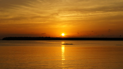 Fototapeta na wymiar Resort beach sunset