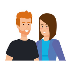 Fototapeta premium young couple avatars characters