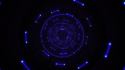 Purple abstract light circles seamless looping. Animation of an abstract background tunnel loop with shiny light circles. Futuristic illumination neon space. Abstract circles neon tunnel.