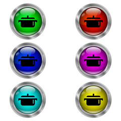 Pan icon. Set of round color icons.