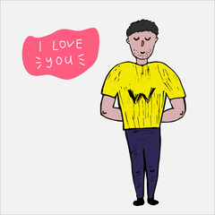 Fototapeta premium Hand lettering Sunshine on yellow background, vector lettering style illustration