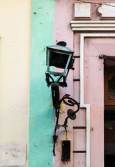 Fototapeta na wymiar Old urban lamp shattered in Havana, Cuba.
