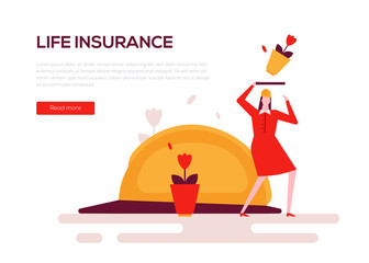 Life insurance - colorful flat design style web banner
