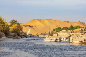 Assuan am Nil in Ägypten.