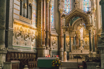 Fototapeta na wymiar Basilique Notre Dame de Fourvières Lyon France