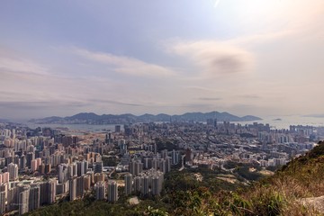 panoramic view of Hong Kong Island