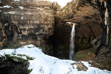 Baatara gorge waterfall, near Tannourine, Lebanon.