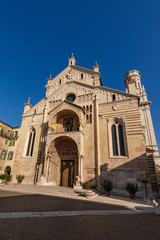 Fototapeta na wymiar Facade of the Verona Cathedral - Veneto Italy