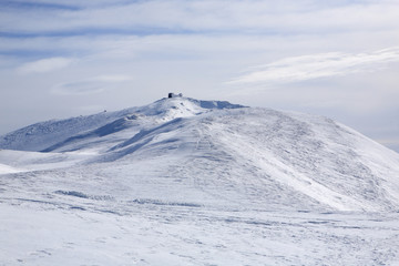 Mountain ridge in winter