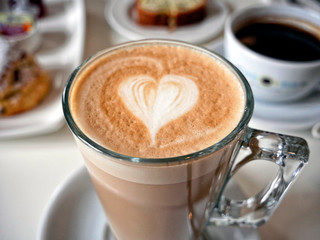 Coffee heart pattern