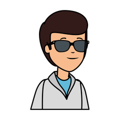 young man with sunglasses character