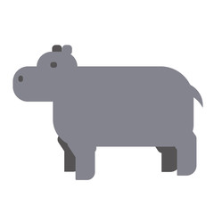 hippo flat illustration