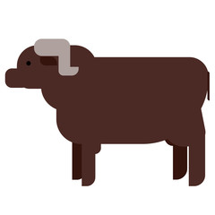 african buffalo flat illustration