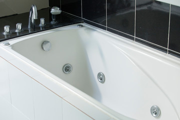 Bathtub in modern bathroom,White bathtub