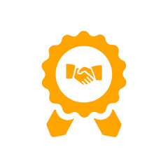 Badge, certificate, medal, quality, reward, Award Plaque, Award Ribbon. orange color award icon
