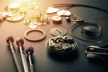 many parts of mechanical wristwatch
