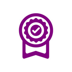 Badge, certificate, medal, quality, reward, Award Plaque, Award Ribbon. purple color award icon