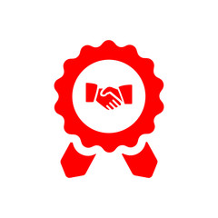 Badge, certificate, medal, quality, reward, Award Plaque, Award Ribbon. red color award icon