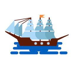 ship flat illustration