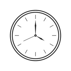 Wall clock icon on white background, for any occasion