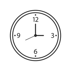Wall clock icon on white background, for any occasion