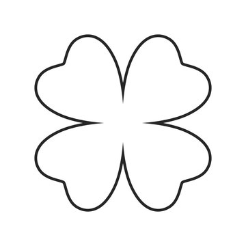 Clover flat icon on white background, for any occasion