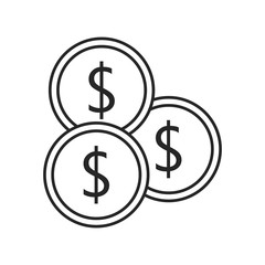 Fototapeta premium Coin flat icon on white background, for any occasion