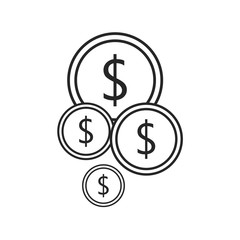 Coin flat icon on white background, for any occasion