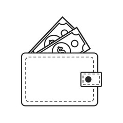 Wallet flat icon on white background, for any occasion