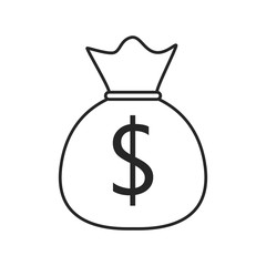 Money bag flat icon on white background, for any occasion