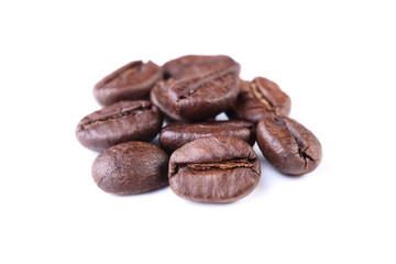 Coffee beans isolated on white background