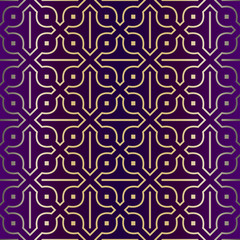 Geometric Modern Ornament. Seamless Vector Pattern. For Wallpaper, Invitation, Fashion Design. Purple gold color
