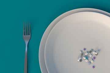 Pills on a plate