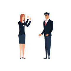 business couple elegant avatar character