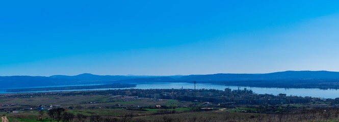 Panorama of Moldova Noua, Romania.