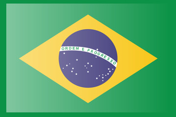 Simple flag of Brazil. Brazilian flag. Correct size, proportion, colors.