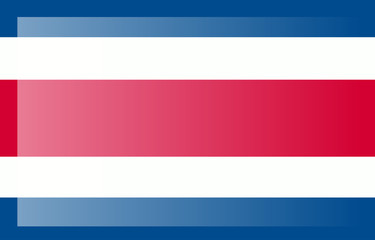 Costa Rican national official flag. Patriotic symbol, banner, element, background. Correct colors. Flag of Costa Rica waving on white background