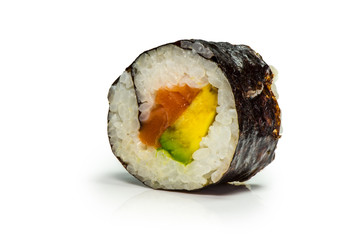 Sushi roll with salmon and avocado