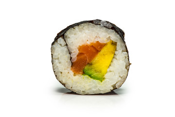 Sushi roll with salmon and avocado
