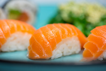 Close up of sashimi sushi set