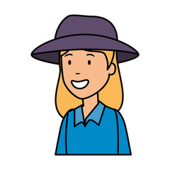 tourist woman with hat character